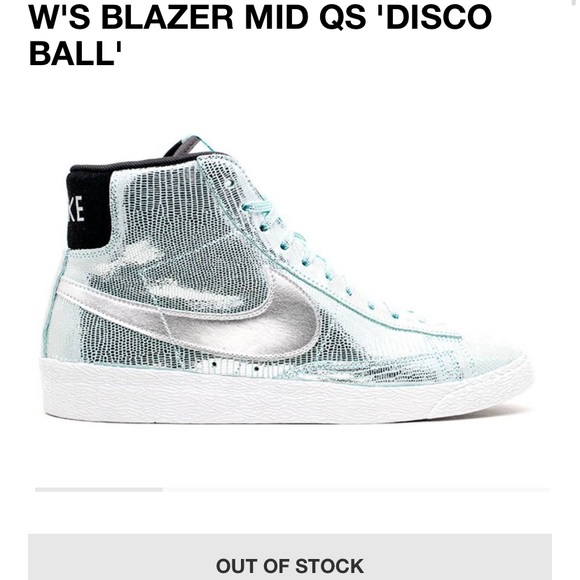 Rare! Disco Nike Blazers women's size 5.5, metallic silver/ minty fresh! - Picture 4 of 16